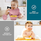 100% Silicone Baby Feeding Set,BPA Free Baby Dishes Set with Suction Bowl Divided Plate,Toddler Self Feeding Dish Set with Spoons Forks Sippy Cup and Bib, Baby Eating Utensils (Coral)