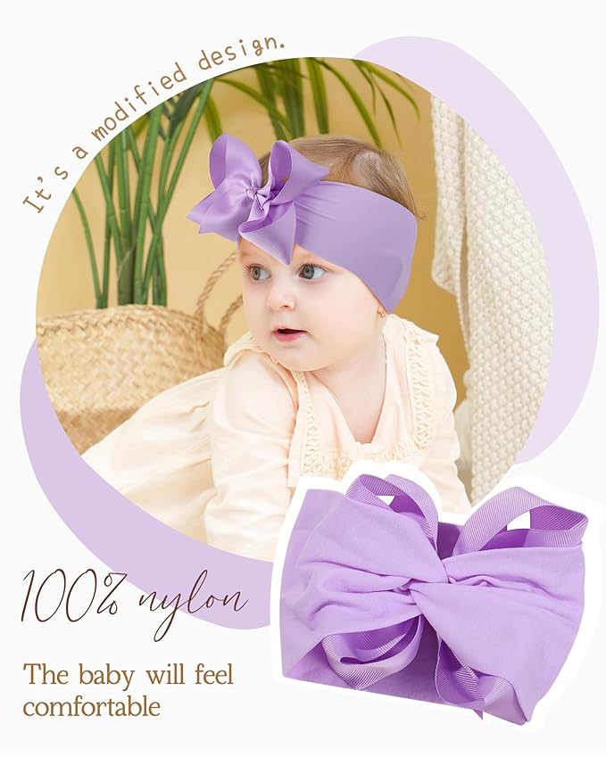 doboi 20PCS Baby Bows Baby Girl Headbands Nylon Hairbands with Ribbon Bow Handmade Elastic Baby Hair Bows Headbands for Baby Girls Newborns Infants Toddlers and Kids