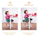 Toddler Booster Seat for Dining Table, Stronger Support Non-Slip Bottom Double Safe Straps Booster Seat Dining Toddler, Portable Travel Increasing Cushion (Black)