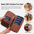 RFID Blocking Family Passport Holder Wallet 6,Premium Leather Travel Document Organizer for Women and Men,Travel Wallet for Credit Card