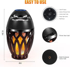 Outdoor Bluetooth Speakers, Wireless Speaker with LED Flame Speaker,Ipx5 Waterproof Design, Bluetooth 5.0 LED Flame Lamp for Outdoor Party, Camping and Desktop Decoration (Black)
