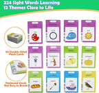 MAYAPHILOS Spanish and English Talking Flash Cards, 224 Sight Words Learn Spanish for Kids, Audible Educational Interactive Autism Sensory Toys for Toddlers
