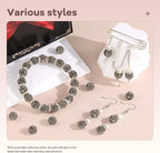 105pcs 10mm Rhinestone Beads for Jewelry Making, Gray Shiny Round Disco Ball Beads Bulk, Sparkle Crystal Clay Christmas for Bracelet Baseball Necklace Earring Crafting and DIY