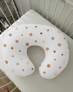 Nursing Pillow Covers 2 Pack, Muslin Nursing Cover for Breastfeeding Pillows, Comfortable for Baby Girls and Boys (Sage & Flower-B)