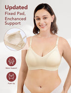 HOFISH Maternity Nursing Bras for Breastfeeding, 3 Pack Pregnancy Deep V Neck Wireless Bra with Extenders & Clips