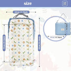 Baby Lounger for Newborn Portable Bag,Baby Nest Play Gym mat with Strap,Newborn Lounger Adjustable Size & Inner Zipper Lengthen Space to 24 Months,Animal World Blue