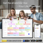 10.1 Inch Smart Digital Calendar & Chore Chart Full HD Touchscreen Display WiFi Sync Electronic Planner for Family Schedules Includes Desk Stand Streamline Home Organization Gift for mother mom women