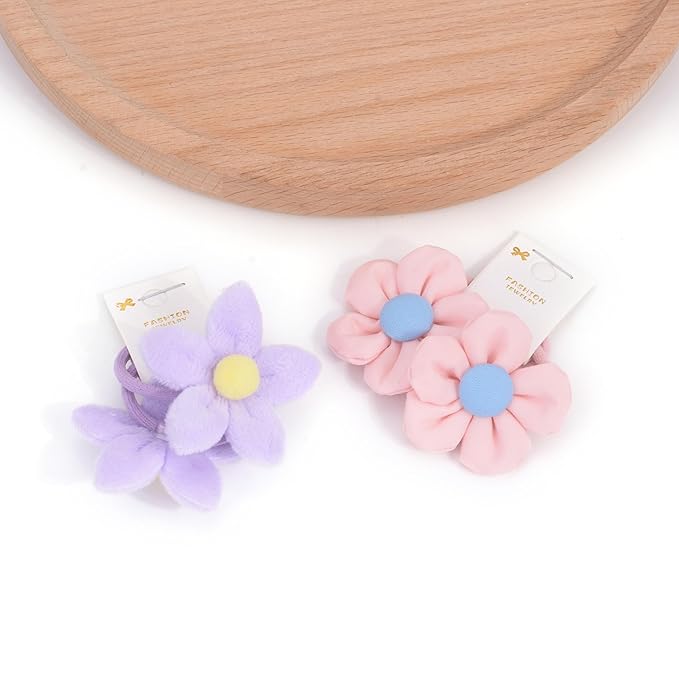 Boutique Hair Ties with Bows, 20 Pcs Baby Hair Accessories, 1.2 Inch Hair Bows Hair Ties for Newborns, Toddlers, Little Girls, Kids - Set-F