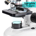 Compound Binocular Microscope,WF10x and WF25x Eyepieces,40X-2000X Magnification, LED Illumination Two-Layer Mechanical Stage,Microscope for Adults…