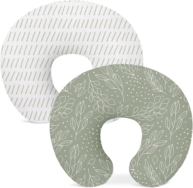Nursing Pillow Covers 2 Pack, Breastfeeding Pillow Slipcovers Soft and Stretchy, Nursing Covers for Baby Girls Boys Newborn