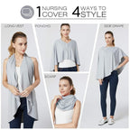 Nursing Cover & Baby Nursing Poncho,Multi Use Breastfeeding Cover for CarSeat Canopy, High Seat Cover, Stroller Cover, Shopping Cart Cover,Nursing Scarf for Boy and Girl by Kefee Kol (Grey)