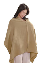 2-Pack Nursing Covers for Breastfeeding, 100% Organic Cotton Muslin Breastfeeding Cover, Multi-Use Nursing Scarf, Car Seat Canopy, Stroller Cover, Soft Breathable Baby Blanket Khaki Brown