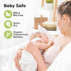 Organic Nursing Pads - 14 Washable Viscose Derived from Bamboo Breastfeeding Pads, Wash Bag, Reusable Breast Pads for Breastfeeding, Nipple Pads for Breastfeeding Essentials(Coffee, L 4.8")