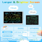 15 Inch LCD Writing Tablet for Kids Ages 3 4 5 6 7 8, Reusable Doodle Board with Stylus Pen Drawing Pad, Educational Travel Toy for Boys & Girls, Ideal Birthday & Holiday Gift