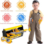 Zealous Kids Tool Set for Boys,Toddler Tool Set with Kids Tool Box & Electronic Toy Drill,Construction Pretend Play Tools for Kids,Toys for 3 4 5 Year Old Boys,Toddler Boy Toys