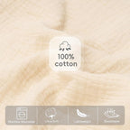 FUNUPUP Muslin Nursing Pillow Cover Compatible with Boppy Nursing Pillow, Soft Baby Nursing Covers for Breastfeeding Pillows for Baby Boys Girls, Beige