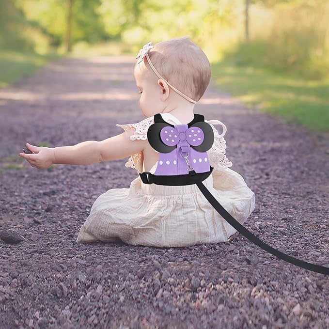 Accmor Toddler Harness Leashes + Anti Lost Wrist Link, Cute Child Safty Harness Kids Leash, Adorable Child Anti Lost Leash Baby Walking Harness Wristband Assistant Belt Strap for Girls, Christmas Gift
