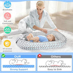 Baby Lounger - Baby Lounger for Newborn 0-24 Months, Breathable and Soft Cotton Cover Baby Nest, Portable Cozy Tummy Time Lounger for Home and Travel, Ideal Baby Essentials & Shower Gifts