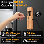 Real-Time Alerts Wireless Meat Thermometer - Smart Bluetooth Meat Probe for Grill, BBQ, Oven, Smoker - Long Range Bluetooth, Accuracy Temp, Dishwasher Clean, Waterproof - Perfect for BBQ Lovers