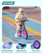 Gotrax KS12 Balance Bike for 2-5 Years Old, 12" Toddlers Bike with LED Light&Bell, Adjustable Soft Seat&Handlebar, Flat-Free Tires&Easy Assembly, Lightweight&No Pedal, Kids Toy Gift for Boys Girls