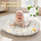 Nursing Pillow, Breastfeeding Pillow with Removable Cotton Cover, Baby Feeding Pillow for Mom Easier Breast Feeding and Bottle Feeding, Breastfeeding Support Cushion for Newborn (Flower Beige)