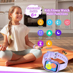 Smart Watch for Kids No Phone Needed, Tempered Glass Fitness Tracker Watch Boy Girl Teens with 19 Sport Modes, Pedometer, Sleep Monitor, Kids Watch Birthday Gifts Toy Gift for Girls Boys 6-16 (Purple)