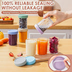 DRKIO 6 Pack Glass Baby Food Storage Containers - 8 Oz Baby Food Jars with Lids Baby Food Maker Microwave Dishwasher Freezer Safe 100% Leak Proof BPA Free Reusable