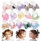 Baby Hair Ties with Bows for Toddler - 1.2 Inch Elastic Ponytail Holders Small Hair Ties For Baby Girls Infants Hair Accessories 30 Pieces
