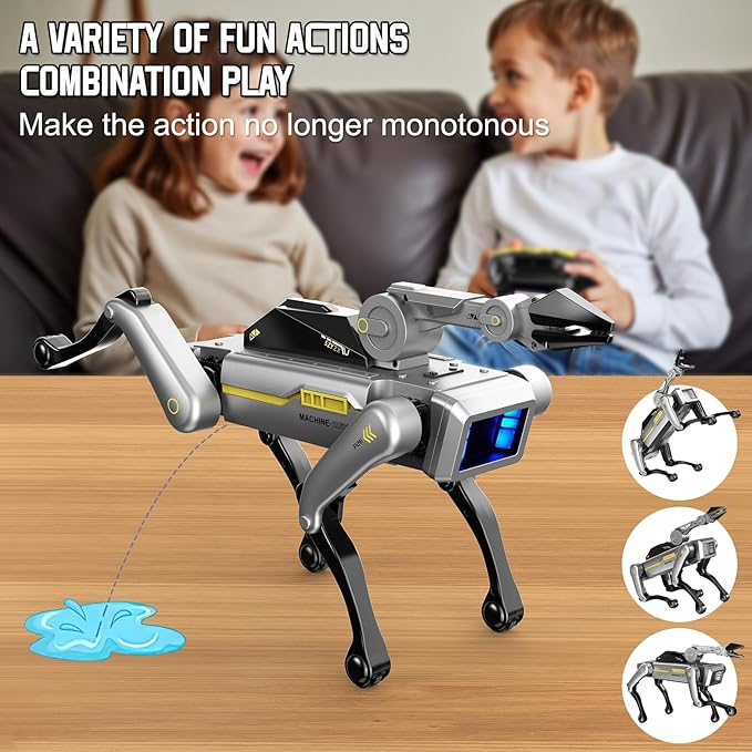 Smart Robot Dog Robotic Puppy Dog with Clamp Arm, 20+ Interactive Voice Commands Actions Programming AI for gripping STEM Pet, Durable ABS Design USB Fast Rechargeable Companion Gift for Kids Adults