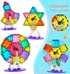 Jasonwell 57PCS Magnetic Tiles Building Blocks Set for Boys Girls Preschool Educational Magnet Construction Kit Stacking STEM Toys Christmas Birthday Gifts for Kids Toddlers 3 4 5 6 7 8 9 + Year Old