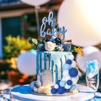 75 Pieces Cake Balls Topper Decorations Foam Cupcake Topper Mini Balloon Cake Topper Balls Cake Picks for Cake Deco Birthday Party Wedding（Royal Blue, Light Blue, White）