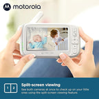 Motorola Nursery VM75 2-Camera Video Baby Monitor, 1000ft Range no WiFi 2.4 GHz Wireless, 5" Screen, 2-Way Audio, Pan/Tilt/Zoom, Room Temp, Lullabies, Night Vision (Renewed)