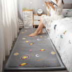Loartee Coral Velvet Area Rug - 1" Thick Memory Foam Baby Play Mat, Washable Toddler Carpet, Home Decor for Living Room, Nursery, Kids Bedroom, Astral Gray, 4'3"x6'3"
