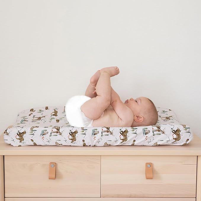 Baby Changing Pad Cover 2-Pack for Boys, Girls (Magic Forest) - Premium Fitted Sheets Baby Diaper Changing Table Cover - Buttery Soft Cotton Blend