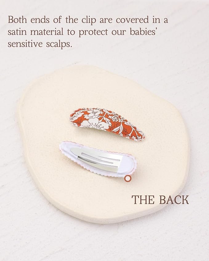 doboi 40 Pcs Floral Print 2.2 Inches Hair Clips and Bows for Baby Girls - Non-Slip Snap Barrettes and Hair Accessories