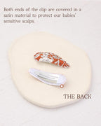 doboi 40 Pcs Floral Print 2.2 Inches Hair Clips and Bows for Baby Girls - Non-Slip Snap Barrettes and Hair Accessories