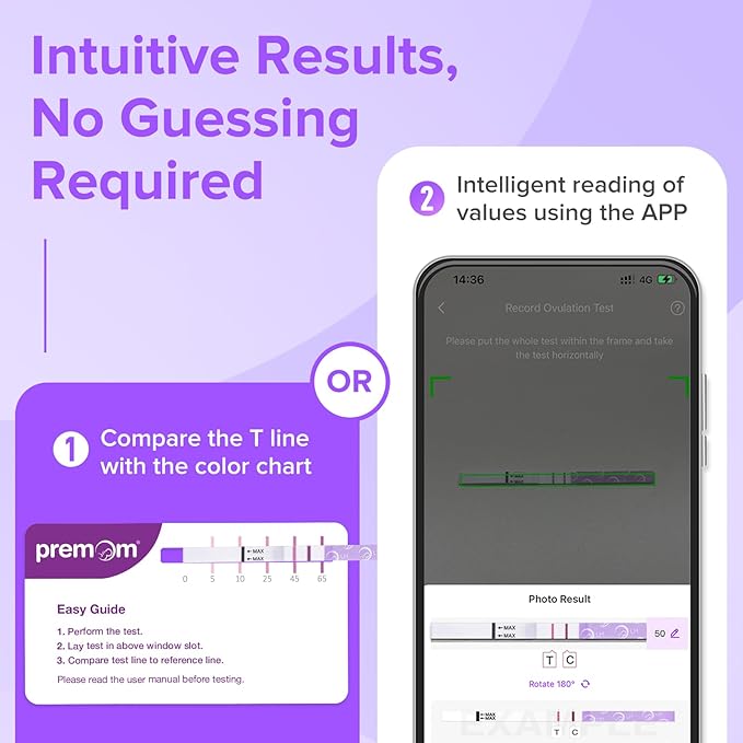 Premom Quantitative Ovulation & Pregnancy Test Kit: 40 LH Strips + 10 HCG Strips + 2 Reusable Urine Cups | at-Home Fertility Test for Women | Smart Digital Ovulation Reader App