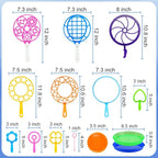 Big Bubble Wands Set, 14pcs Random Color Plastic Giant Bubble Wands Bubble Maker Kids Summer Toy for Outdoor Activities