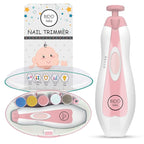 BİDO Baby Nail Trimmer File Electric-Safe Baby Nail Clippers,Manicure Kit for Newborn Toddler and Kids,12 Grinding Heads and LED Light, Pink or Blue (Pink)