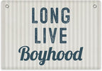 Toddler Boy Room Decor, Long Live Boyhood Banner, Boys Room Wall Decor, Banner Flag, 28.520 inches, Blue