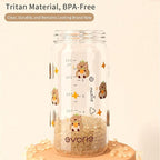 Evorie Tritan Spill Proof Toddler Straw Sippy Cup, 10 oz for Baby and Toddlers 1-3 Years Old, No Spill Straw Water Bottle with Removable Handles, Ideal for School, BPA-Free, Capybara (NEW)