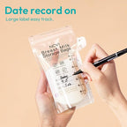 NCVI 4+7 oz Breastmilk Storage Bag Freezer for 0-3 Months, Breast Milk Feeding Bag with Temp-Sensing, Doubled-Sealed, Self Standing, Easy Pour Spout, BPA-Free, 4oz(70count)+7oz(30count)