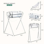 Evolur Supple Baby Spa Set – Complete Newborn Bath Essentials Kit with Baby Bathtub, Hammock Seat and Metal Frame | Infant Bath & Spa Gift Set for Baby Showers & New Parents