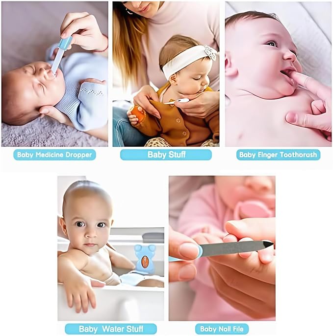 Baby Healthcare and Grooming Kit, Portable Baby Safety Care Set, Baby Essentials kit for Newborn (Blue 26 in 1)