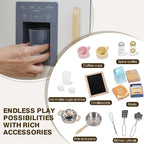 Wooden Kitchen Playset for Kids Toddler, Pretend Play Kitchen Set Toy for Girls and Boys, with Kitchen Accessories