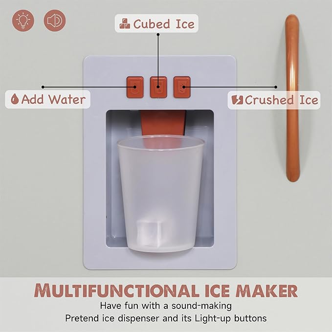 Wooden Play Kitchen Toy Set with Light, Kids Children Pretend Toy Kitchen Playset, Sink Play Toy Oven with Microwave,Toddler Cooking Set Toy for Ages 3+ Baby Girls Boys (Green)