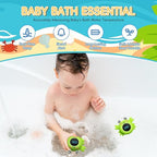 b&h Baby Bath Thermometer with LED Display, Newborn Water Temp Thermometer, Safety Water Sensor for Infants, Color-Coded Alerts, Tub Temperature Monitor, Cute Floating Bath Toy, Crab (Pink)