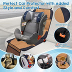 Car Seat Protector for Child Car Seat, 2 Pack Baby Car Seat Covers with Mesh Pockets & Non-Slip Backing 600D Durable Seat Protector (Brown, Standard)