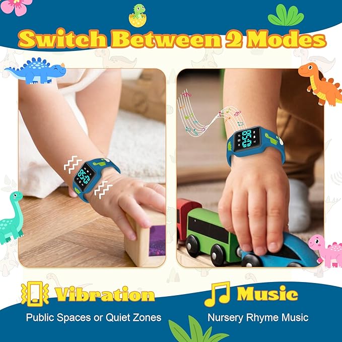 Potty Training Watch for Toddlers & Kids with Countdown, Flashing Lights, Fun Music or Vibration Alerts - Waterproof Interactive Toilet Training Reminder for Boys & Girls Ages 2-9