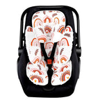 Pea Pod Baby Car Seat Head Support for Newborn, 2 in 1 Infant Car Seat Head Support for Boys Girls Extra Soft Breathable Baby Car Seat Cushion Insert for Strollers, Swings, and Bouncers, Boho Rainbow